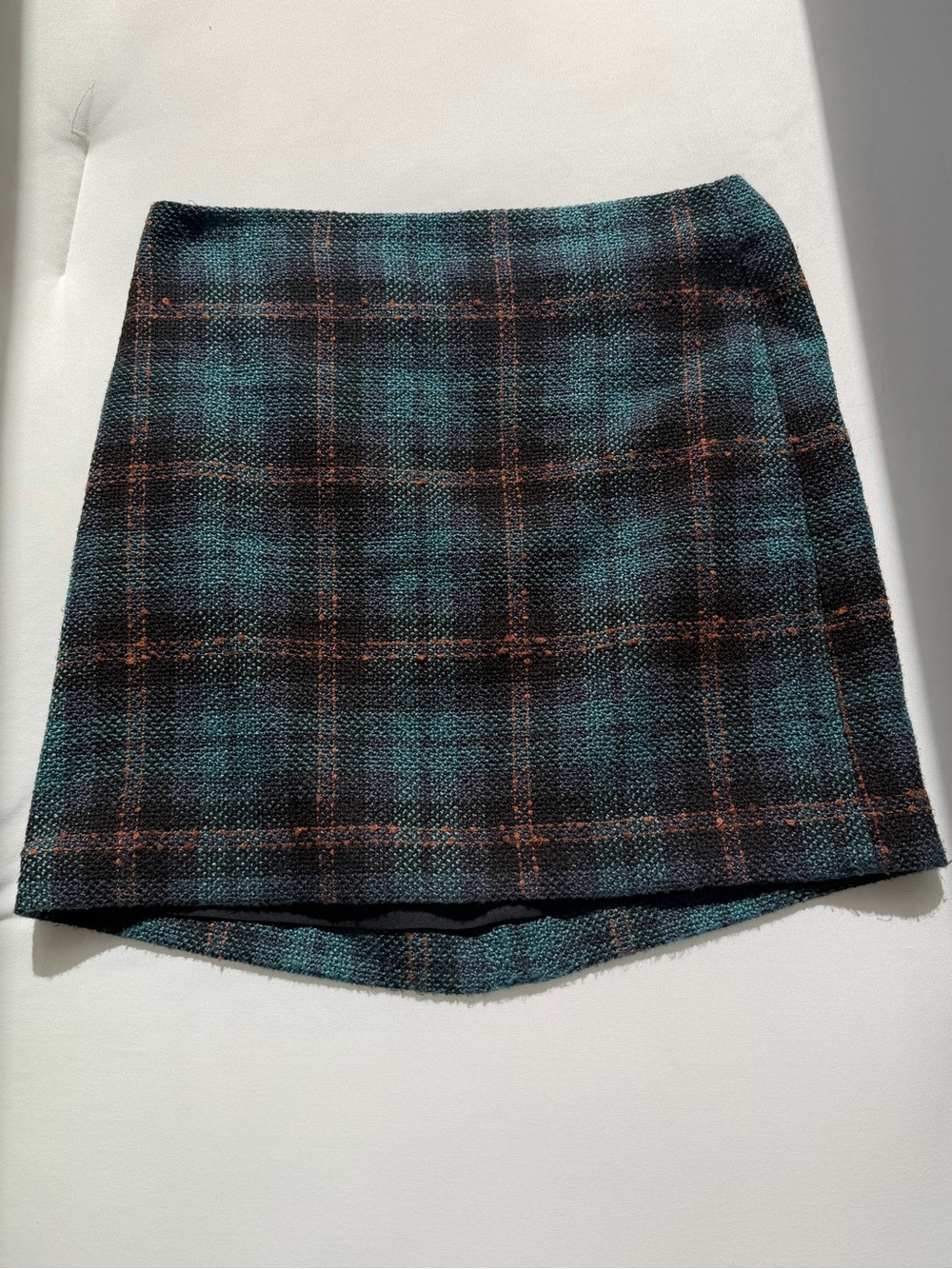 Plaid Skirt in Teal and Brown